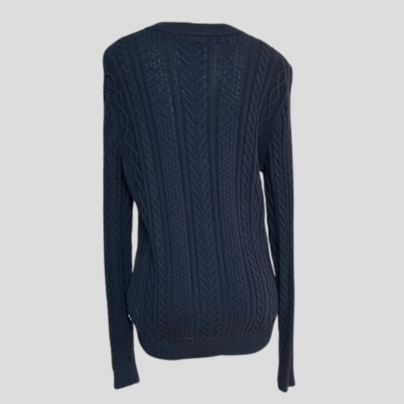 Levi's Men's Navy Blue Cable Knit Cardigan Sweater - Picture 2 of 13